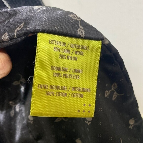 SOIA & KYO Gray Herringbone Wool Blend Trench Coat Petite Small No Belt - Picture 11 of 11